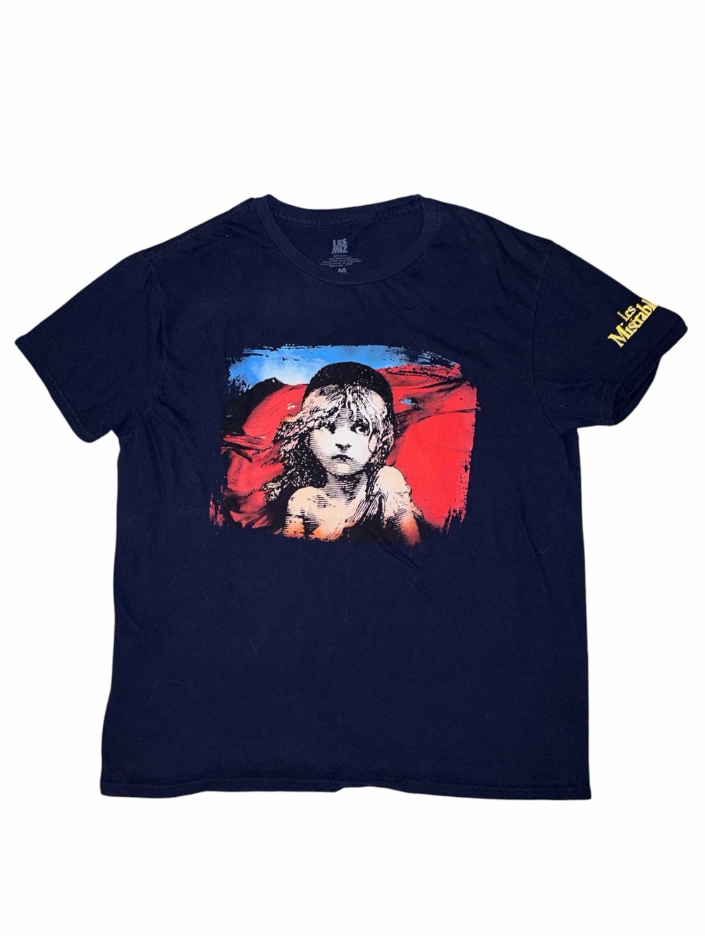 Les Misérables Musical Graphic T Shirt Medium Navy Broadway Theater Tee Medium